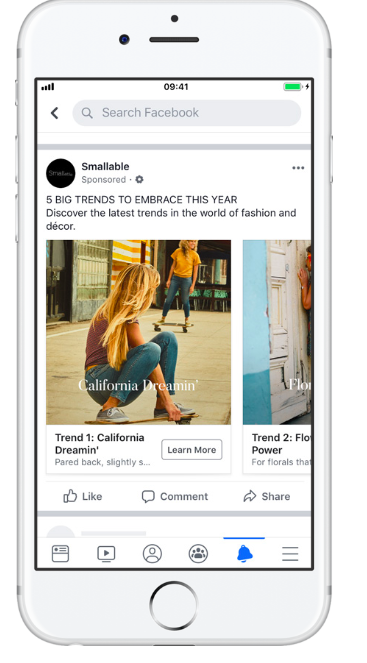 Example of Facebook dynamic ads Facebook Ads