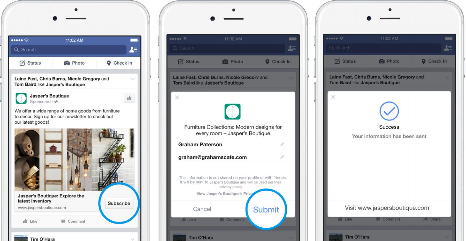 Example of Facebook lead ads Facebook Ads